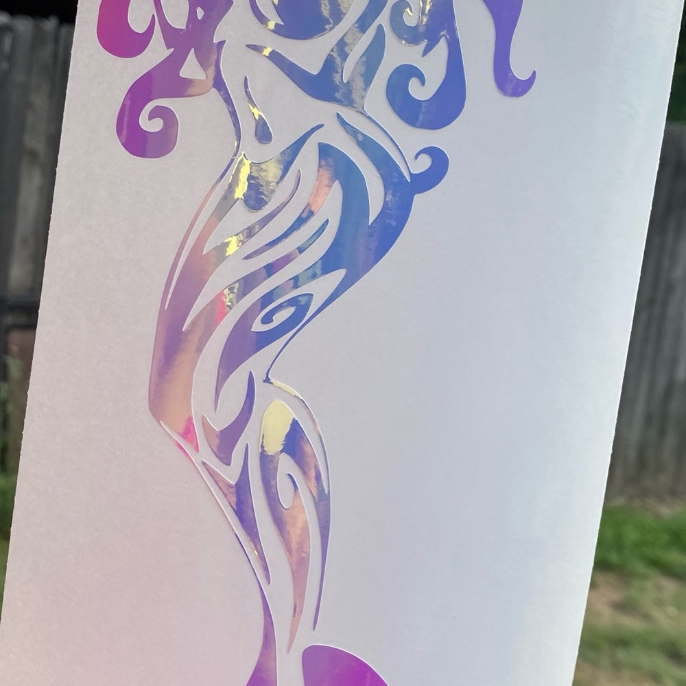 Mermaid opal holographic weatherproof decal